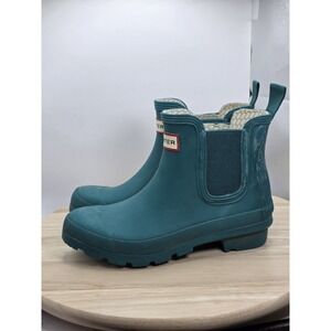 Women's/ Girls Size‎ 5 - Hunter Rubber Chelsea Boots Green Great Condition.
